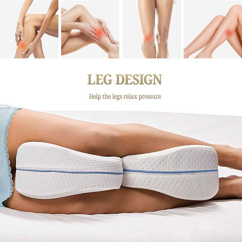Cooling Memory Foam Leg Pillow for Back, Hip & Knee Support – Knee Pillow