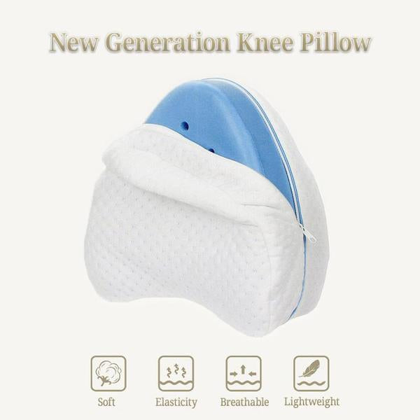 CUSHY FORM MEMORY FOAM KNEE PILLOW FOR SIDE SLEEPERS WHITE SCIATIC NERVE